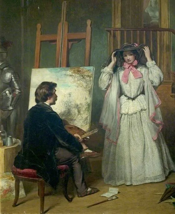 The Artist's Model, by William Powell Frith, oil, 1856