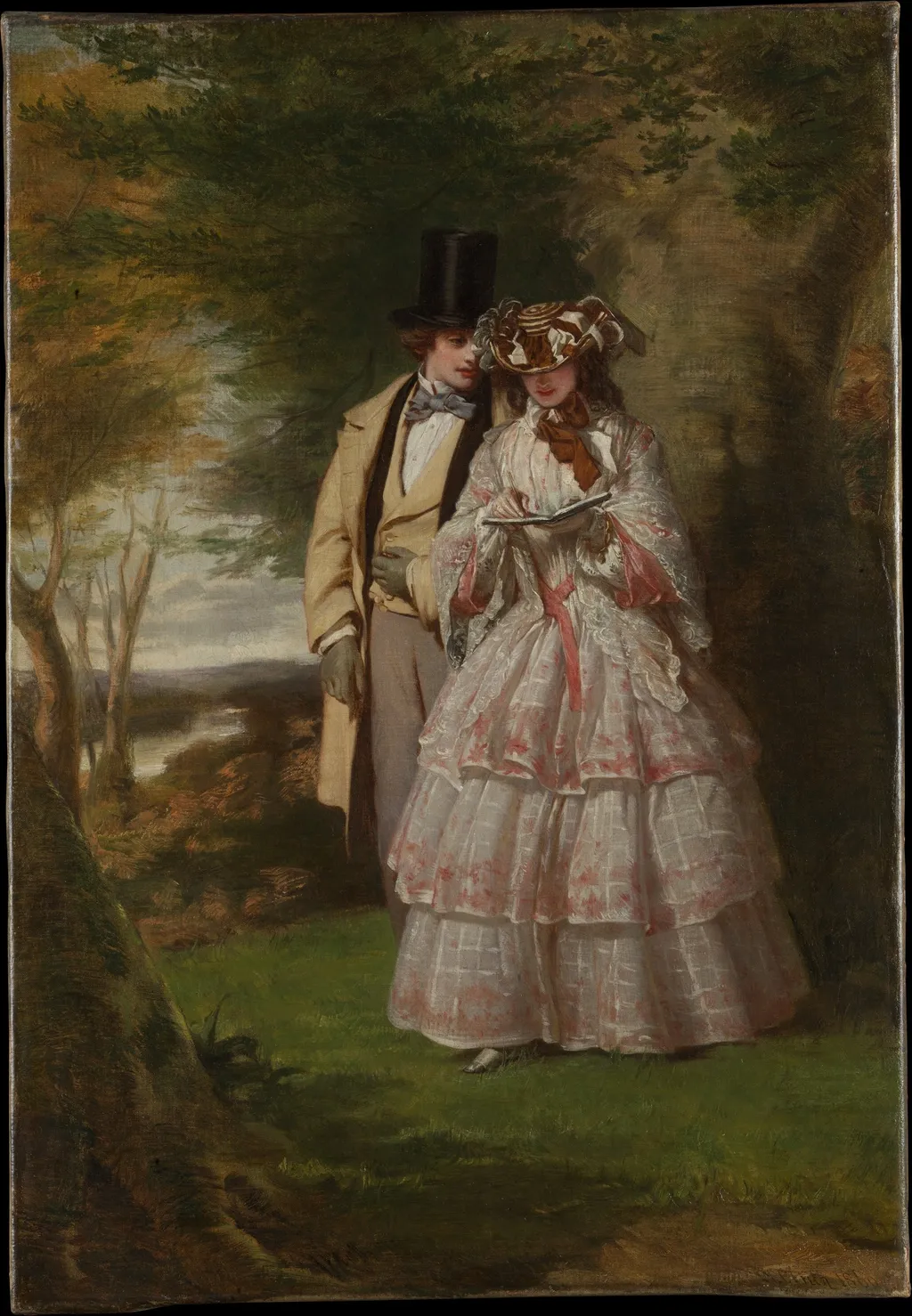 The Two Central Figures in "Derby Day", by William Powell Frith, oil, 1860
