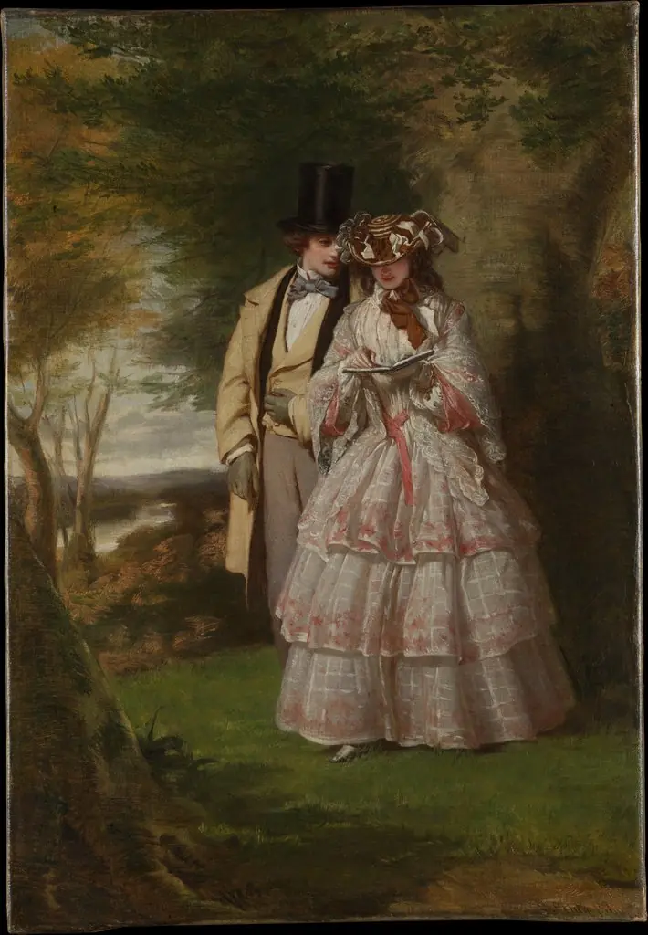 The Two Central Figures in "Derby Day", by William Powell Frith