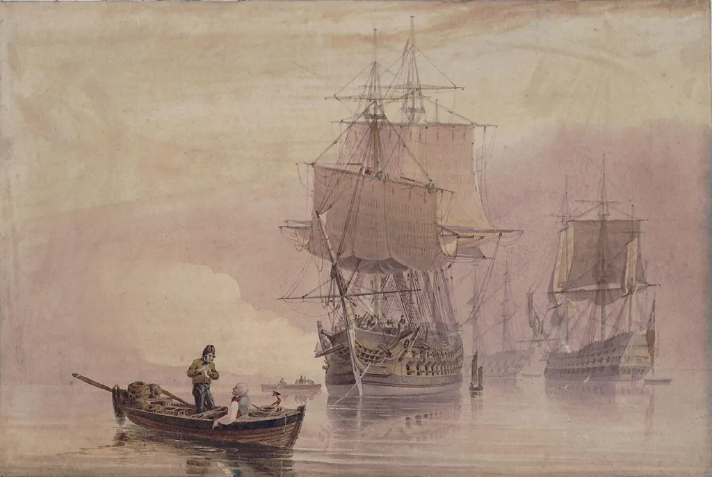 The Morning Gun, by William Purser, watercolor, 1805