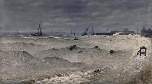 A rough day off Leigh, by William Pye
