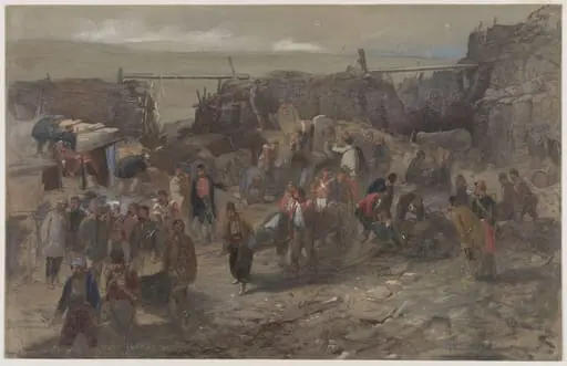 Interior of the Redan Battery after the Fall of Sebastopol, 1855, by William R.I. F.R.G.S. Simpson