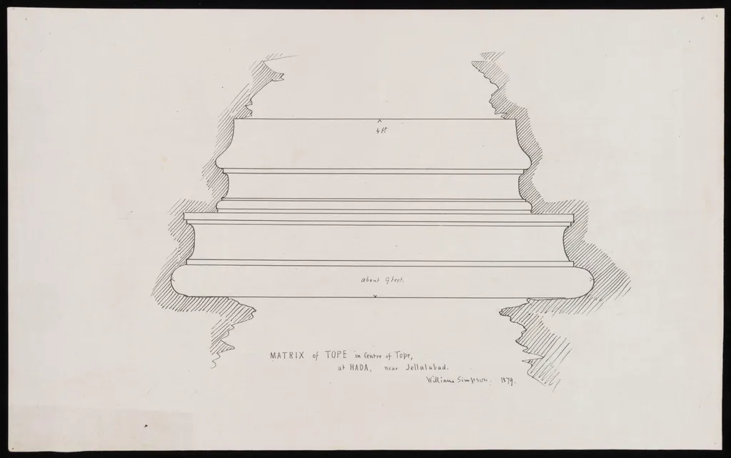 Matrix of Tope in centre of Tope, at Hada, near Jellalabad, by William R.I. F.R.G.S. Simpson, 1879