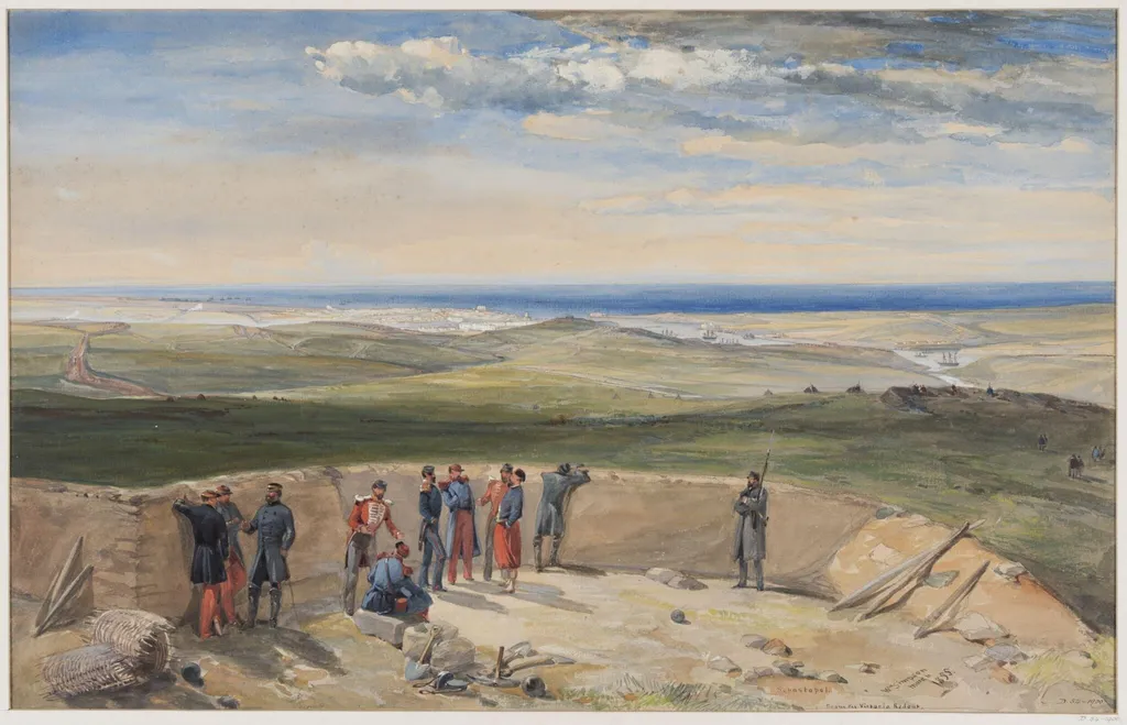 Sebastopol: View from the Victoria Redoubt, by William R.I. F.R.G.S. Simpson, watercolor, 1855