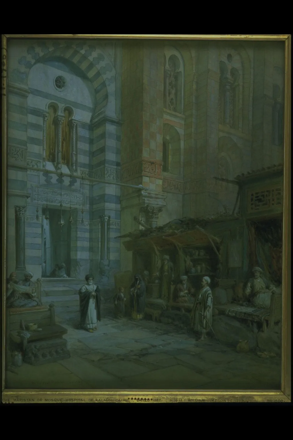 The Mâristan or Mosque-Hospital of Kalaun, Cairo, by William R.I. F.R.G.S. Simpson, watercolor, 1882