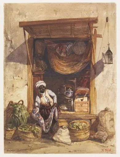 Marchand de Legumes à Alger, by William RI Wyld