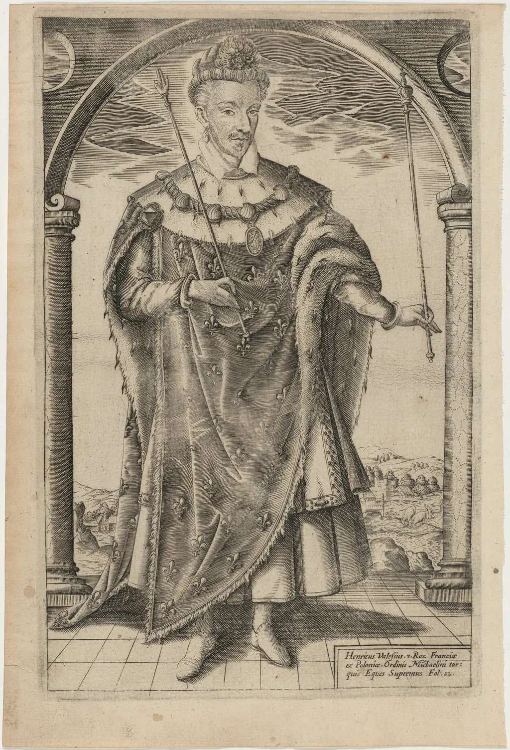 Henry III of France, by William Rogers, ink, 1602