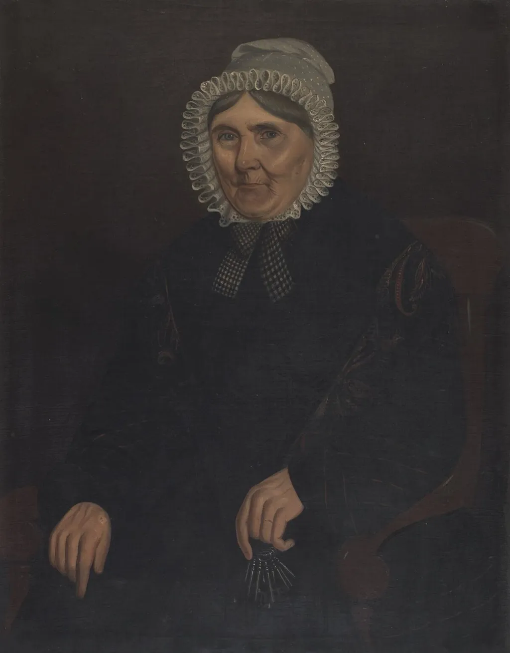 Half length portrait of woman, by William Roos, oil, 1840