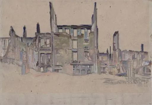 Cambrai, January 1919, by William Rothenstein