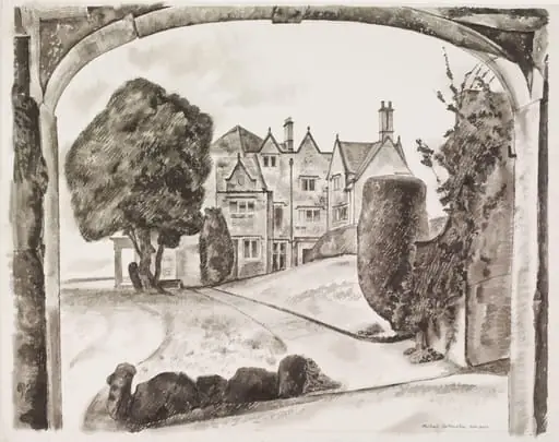 Castle Hall from the Coach House, Painswick, by William Rothenstein