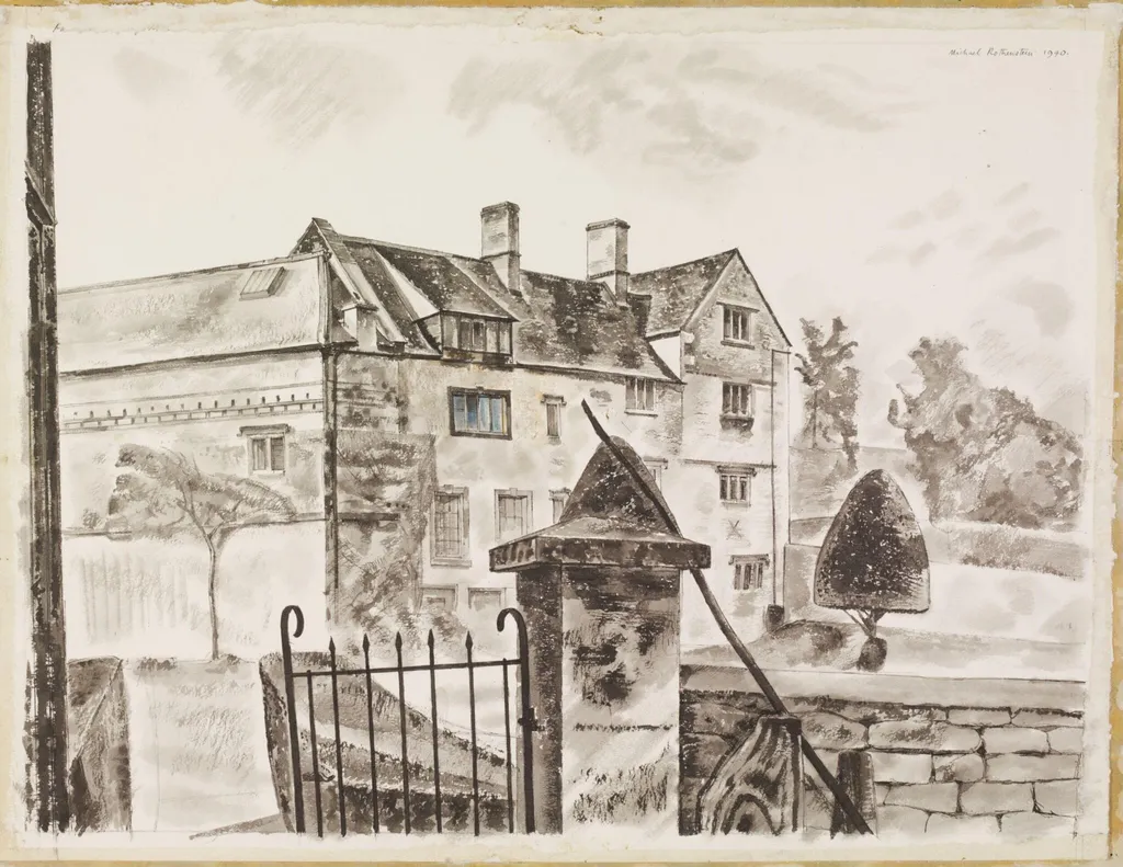 King's Mill House, Painswick, by William Rothenstein, watercolor, 1940