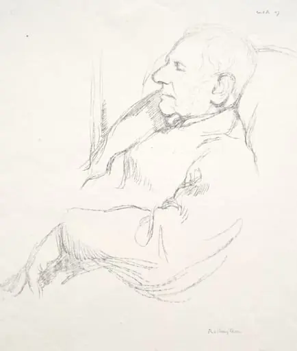 Sir Francis Seymour Haden Asleep, by William Rothenstein