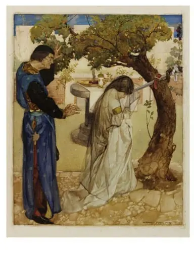 Illustration to 'Le Morte d'Arthur', book 9, chapter 20, by William Russell Flint