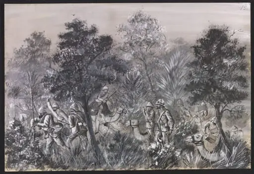 Attack on Convoy of Wounded under Col. Talbot. Feb. 1885., by William S. Perry