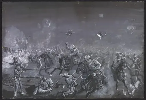 Charge of Household Cavalry at Kassassin - 1882, by William S. Perry