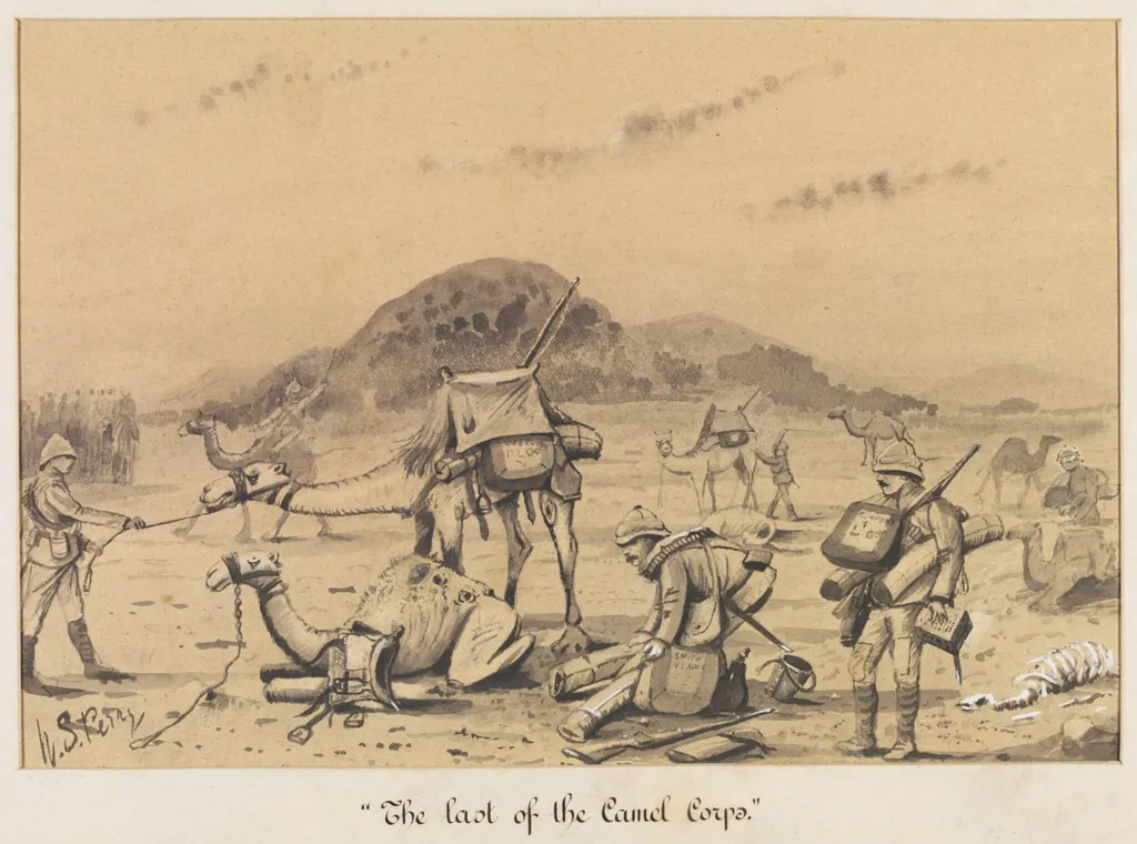 The last of the Camel Corps, by William S. Perry, watercolor, 1885