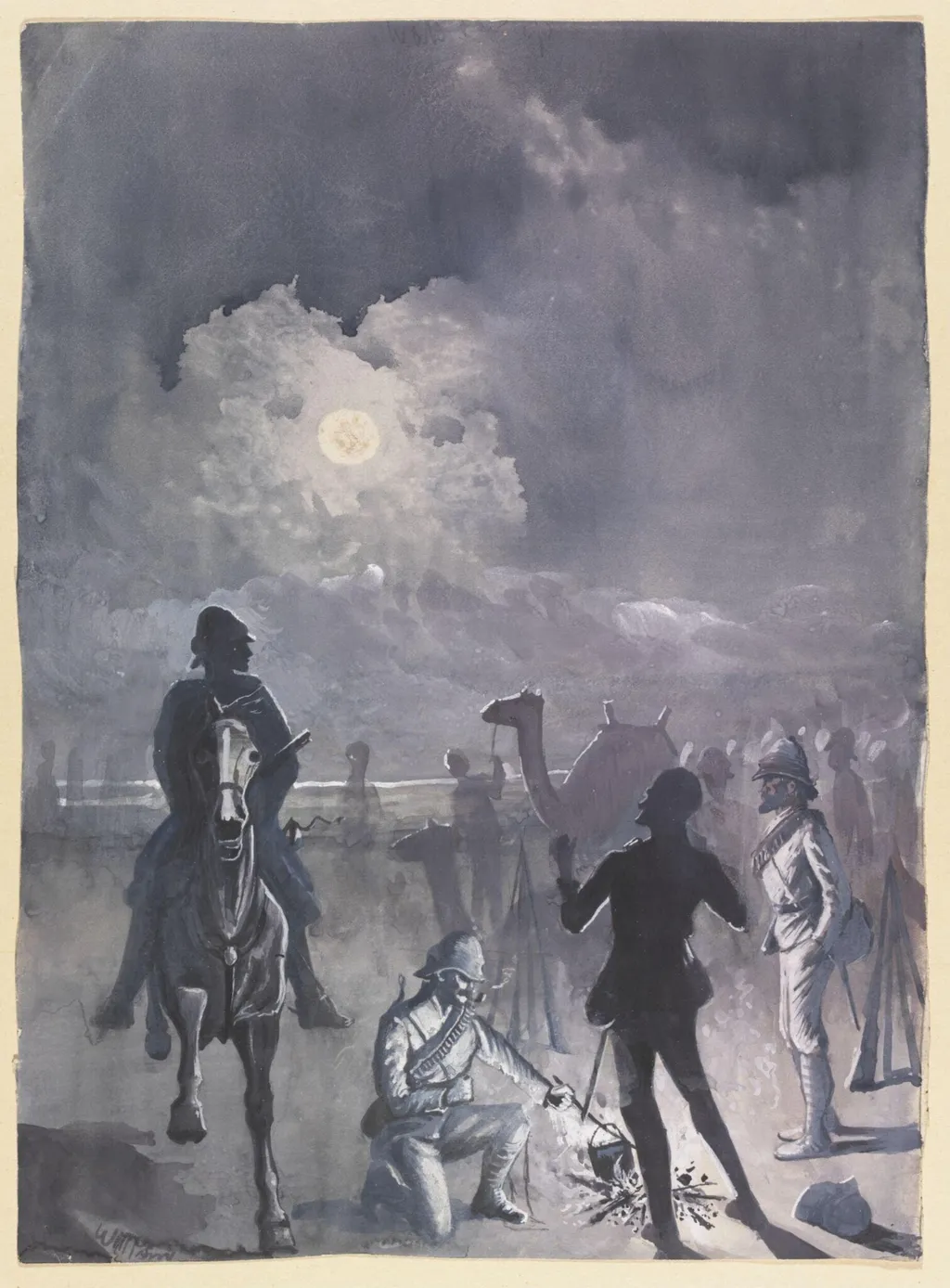"What's the tip?" Matemneh Jany- 20th- 1885, by William S. Perry, watercolor, 1885