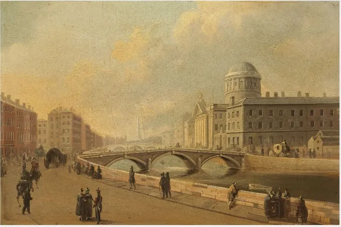A view of the Four Courts and Richmond Bridge, by William Sadler, unspecified, 1820