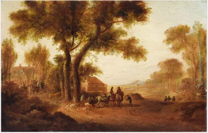 An Inn Scene in a Landscape, by William Sadler