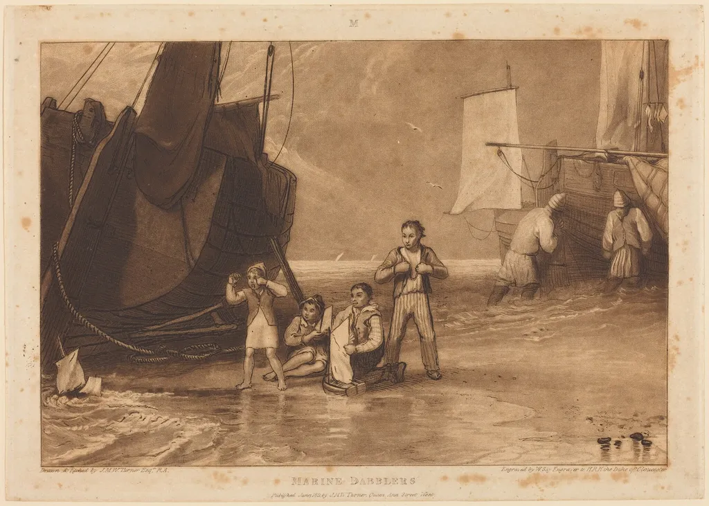 Marine Dabblers, by William Say, ink, 1811