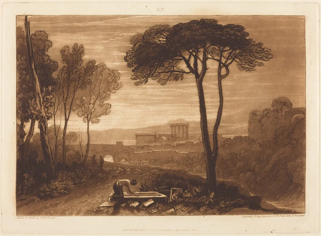 Scene in the Campagna, by William Say, ink, 1812
