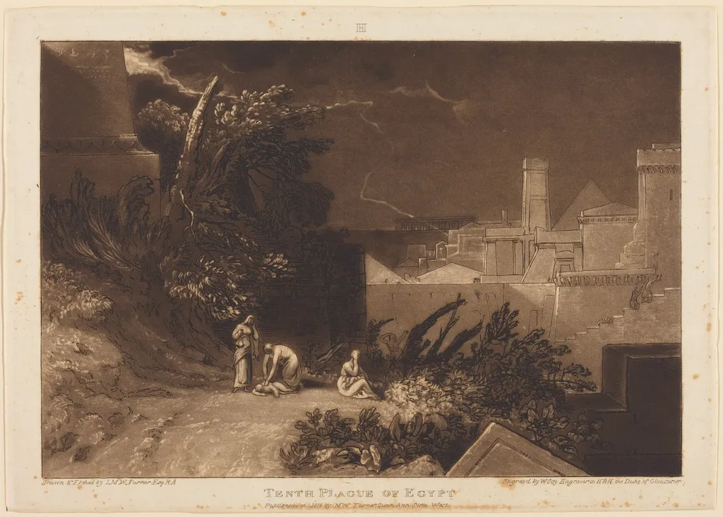 Tenth Plague of Egypt, by William Say, ink, 1816