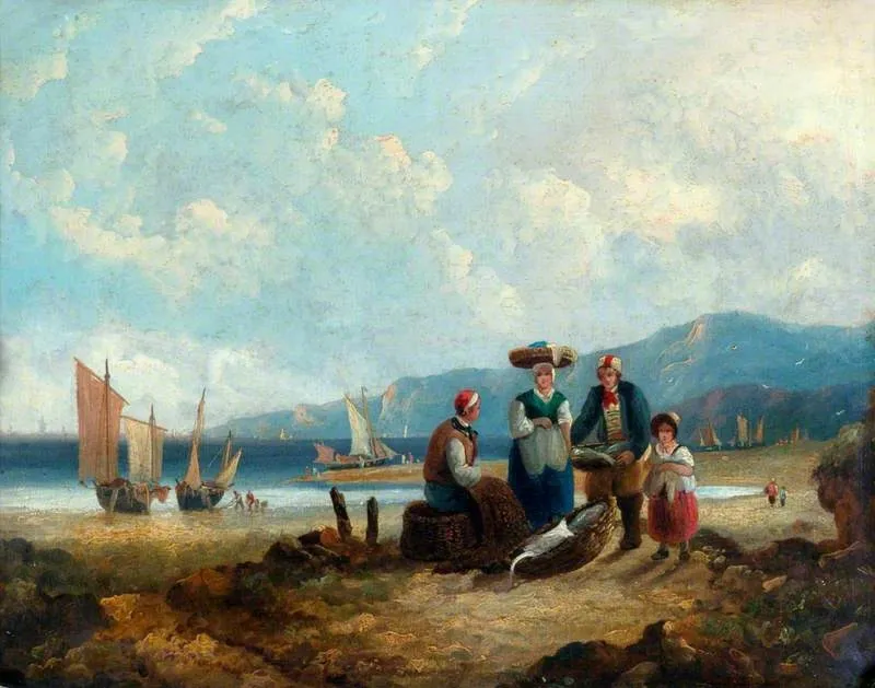 Coast Scene, by William Shayer, oil, 1841