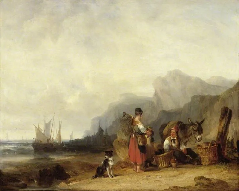 The prawn fishers, by William Shayer, oil, 1835