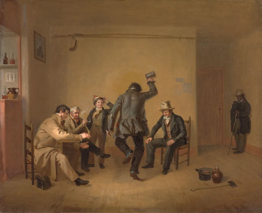 Bar-room Scene, by William Sidney Mount, oil, 1835