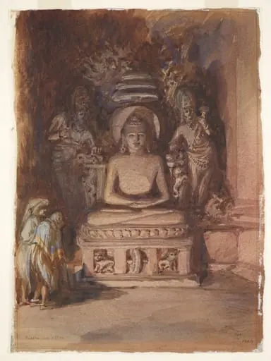 Buddha, Caves of Ellora, by William Simpson