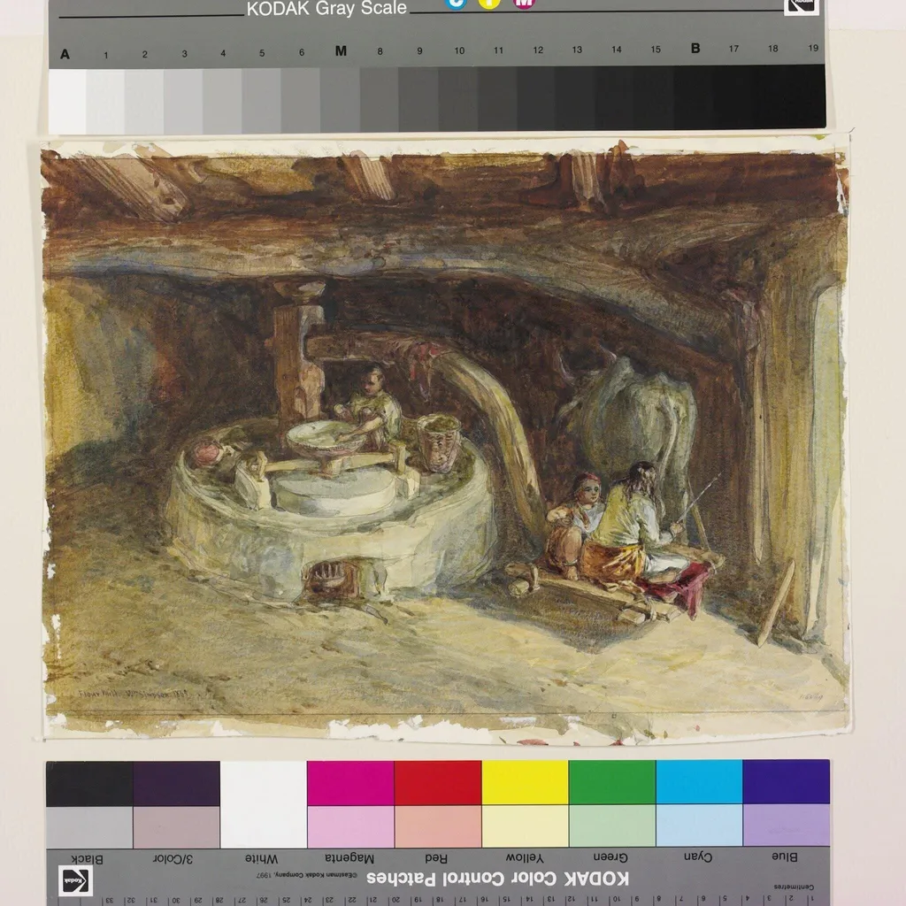 Flour mill, by William Simpson, paint, 1865