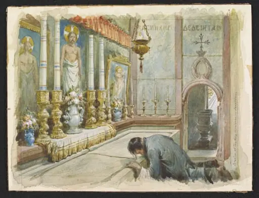 Interior of The Holy Sepulchre, - Jerusalem., by William Simpson