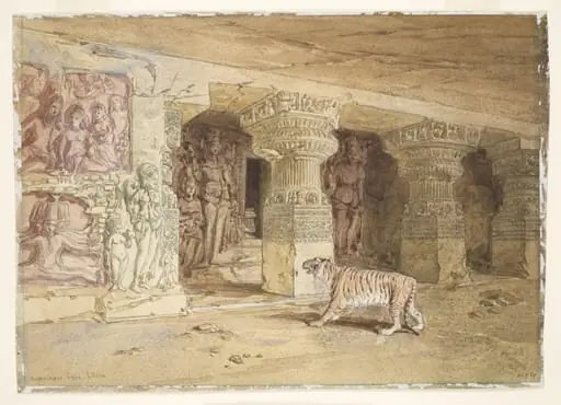 Rameshwar cave, Ellora, by William Simpson