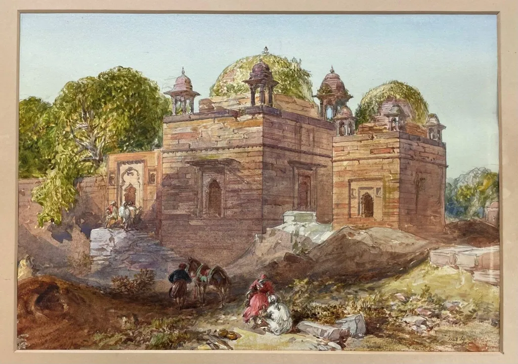 Ruins at Kannauj, India, by William Simpson, paint, 1864