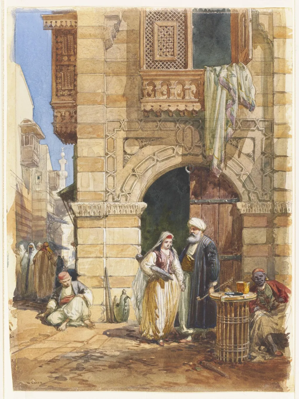Street Scene in Cairo, by William Simpson, watercolor, 1865