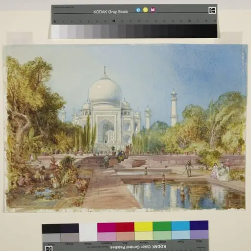 Taj Mahal Viewed from the Garden, by William Simpson