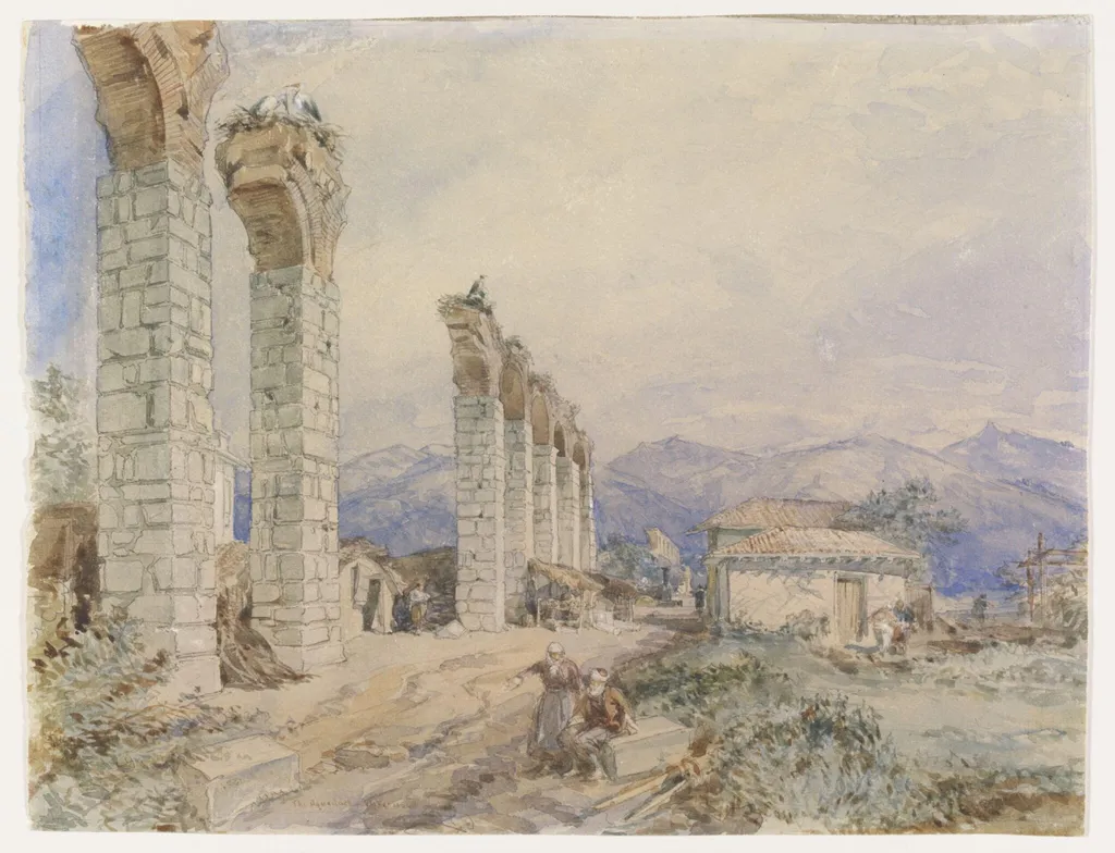 The Aqueduct - Ephesus, by William Simpson, watercolor, 1877
