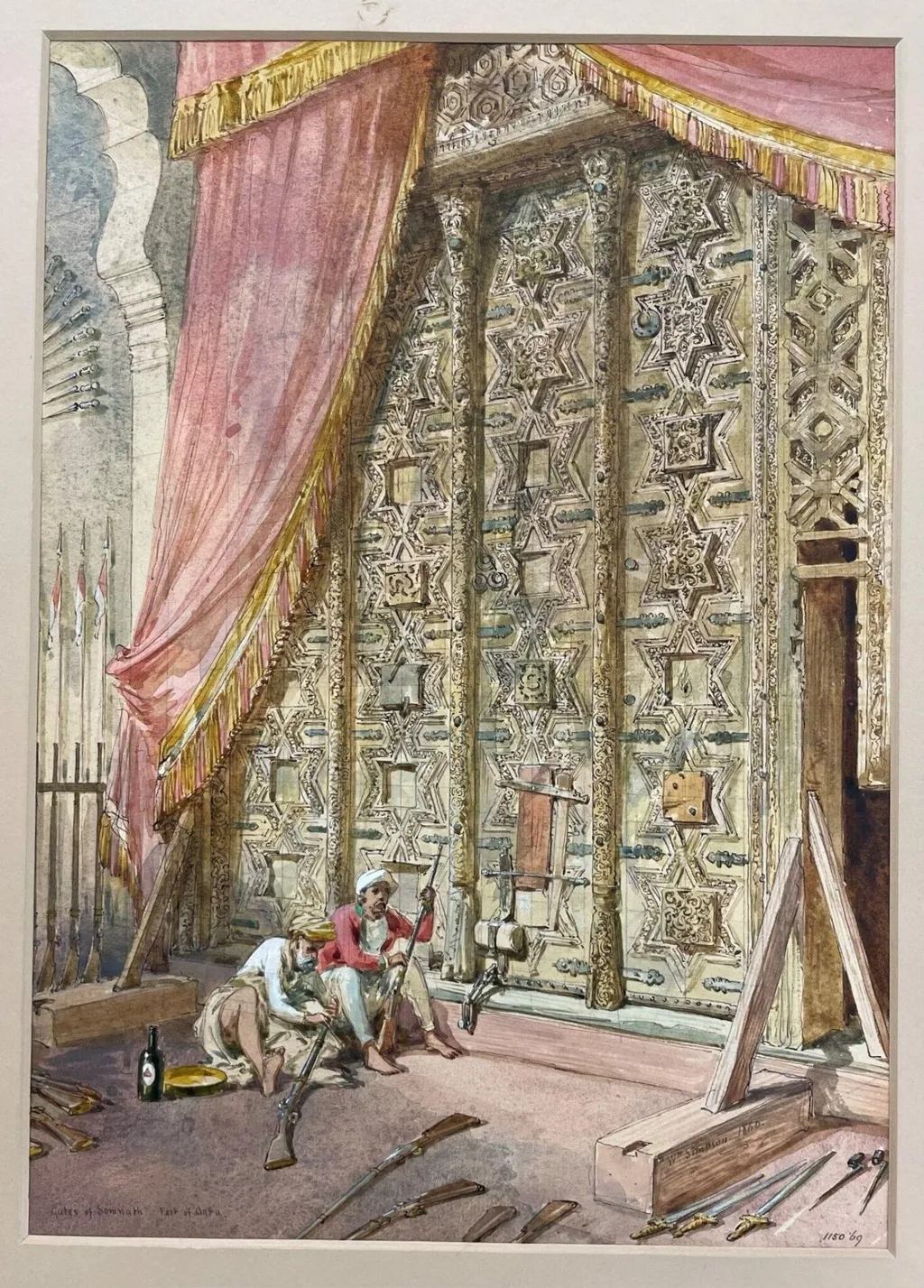 The Somnath gates, Fort Agra, by William Simpson, paint, 1866
