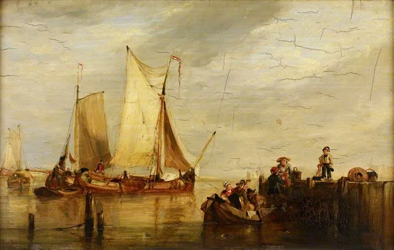 A Scene in Holland, by William Simson, oil, 1828