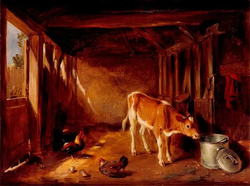 Interior of a Cattle Shed, by William Simson