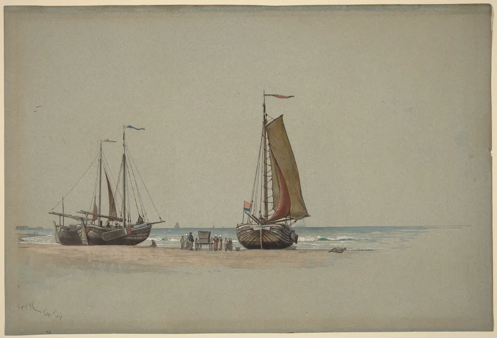 Blankenberge No.3, by William Stanley Haseltine, ink, 1875