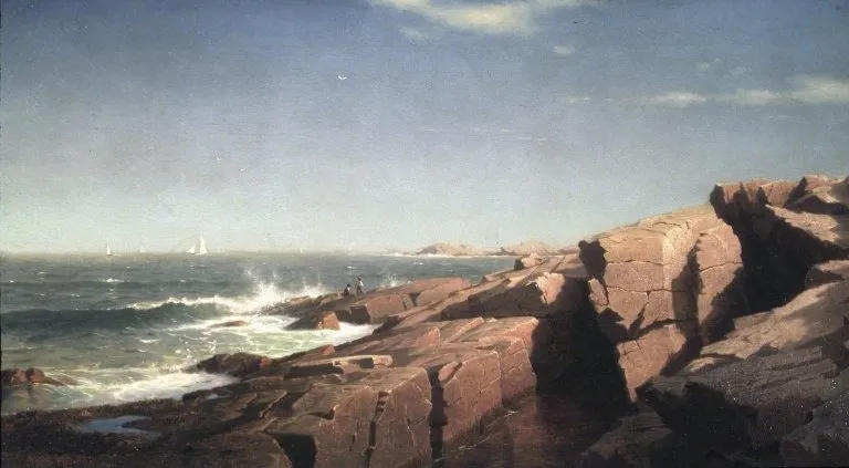 Rocks at Nahant, by William Stanley Haseltine, oil, 1864