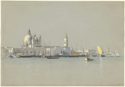 View across the Giudecca Canal toward the Salute and the Campanile of San Marco