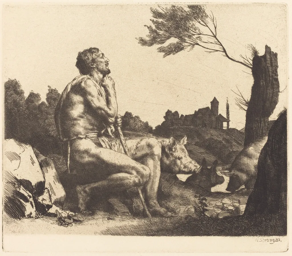 The Prodigal Son, by William Strang, ink, 1882