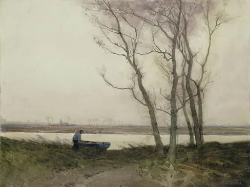 Landscape with Trees, River and Boatman, by William Tatton Winter