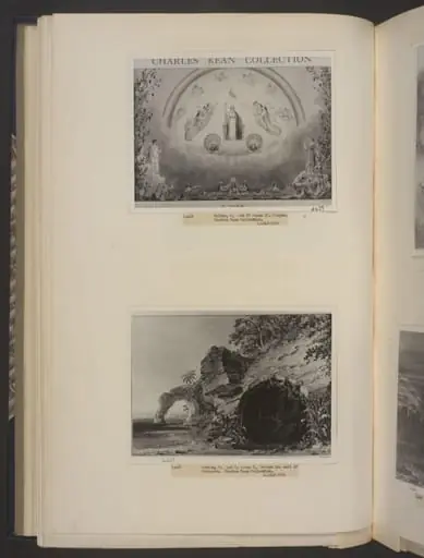 drawing of scenery and props in The Tempest, by William Telbin