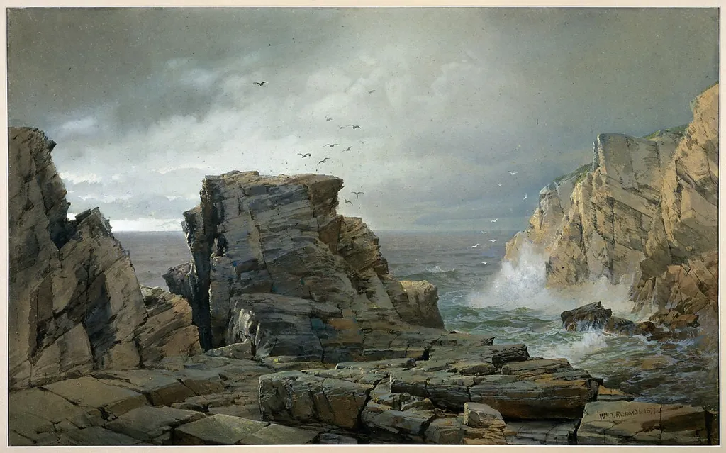 A Rocky Coast, by William Trost Richards, watercolor, 1877