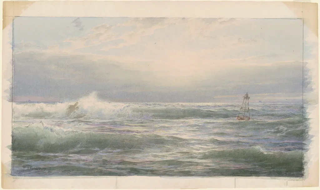 The Bell Buoy, by William Trost Richards, graphite, 1894
