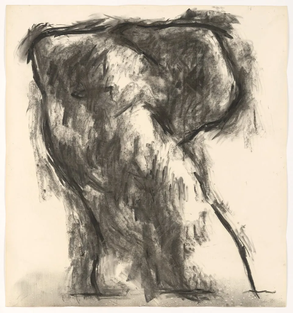 Untitled, by William Tucker, charcoal, 1988