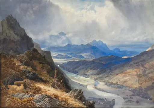 A View from Moel Cynwich: Looking Over the Vale of Afon Mawddach and Toward Cader Idris, by William Turner